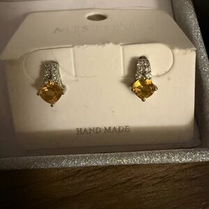 Illuminaire‎ Swarvotski Crystal Citrine Earrings NEW